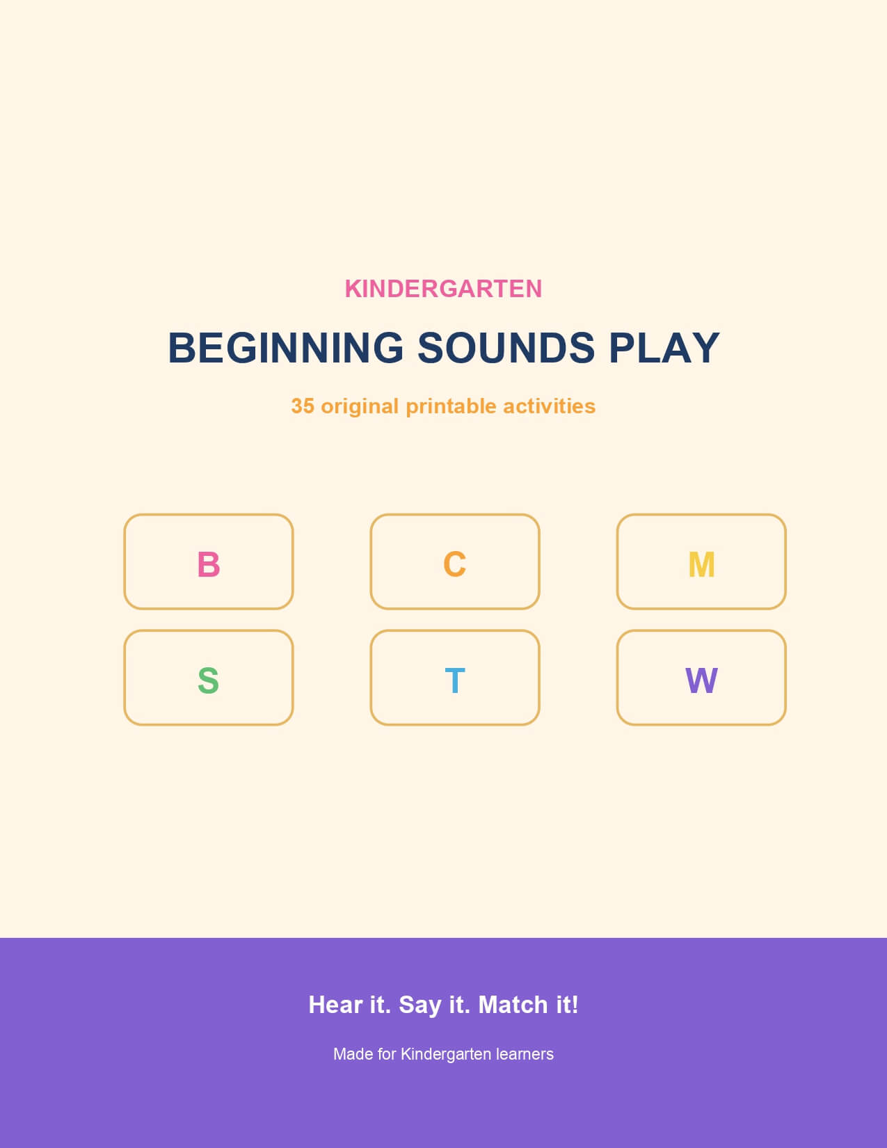 Beginning Sounds Play – printable educational resource