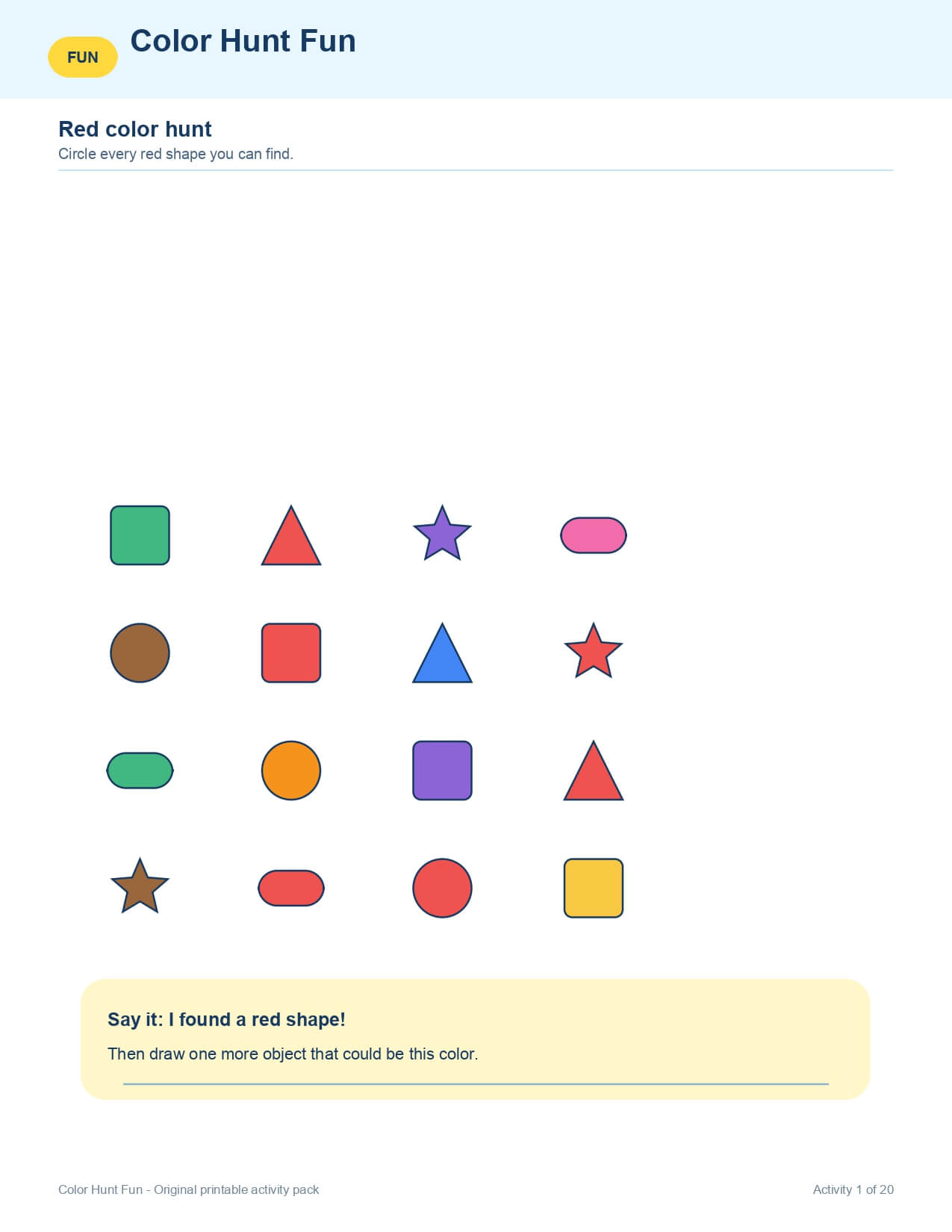 Color Hunt Fun – worksheet preview page 2