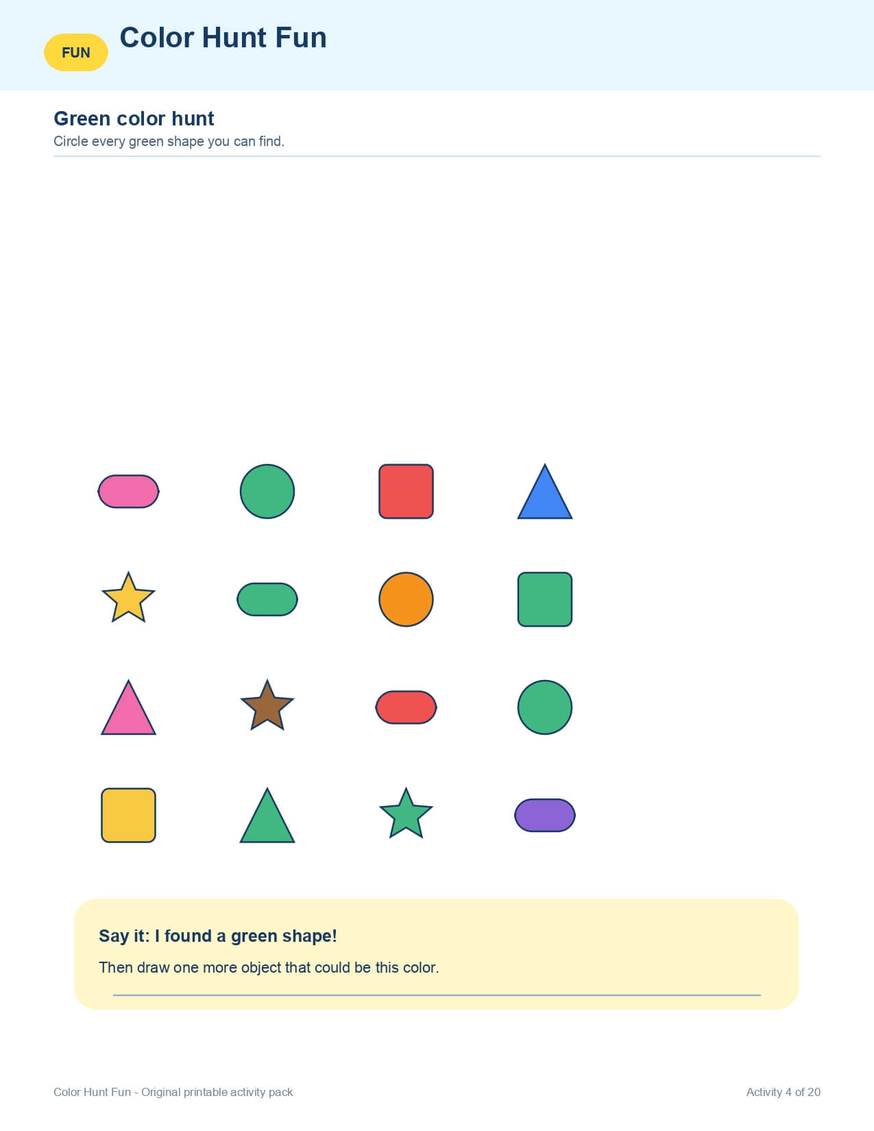 Color Hunt Fun – worksheet preview page 5
