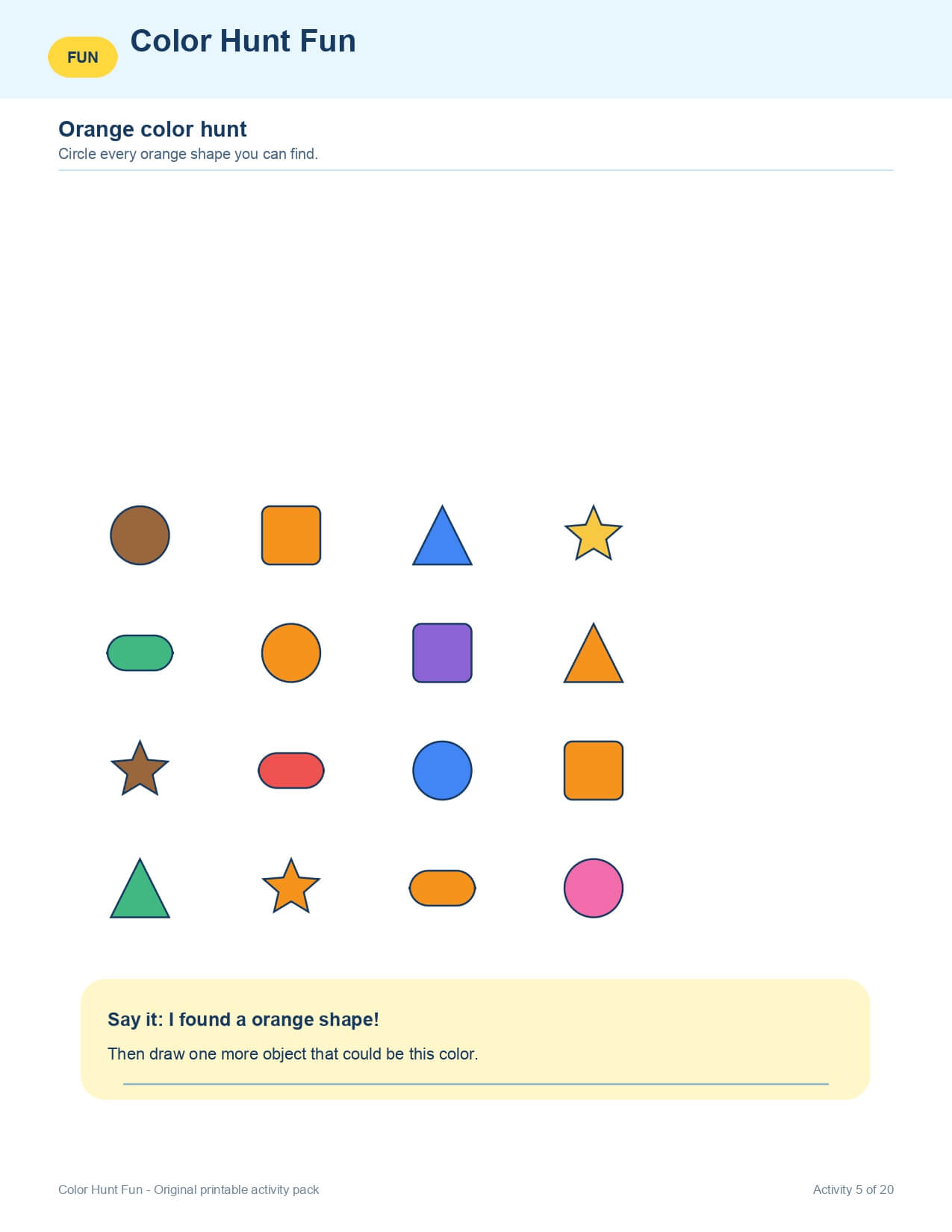 Color Hunt Fun – worksheet preview page 6