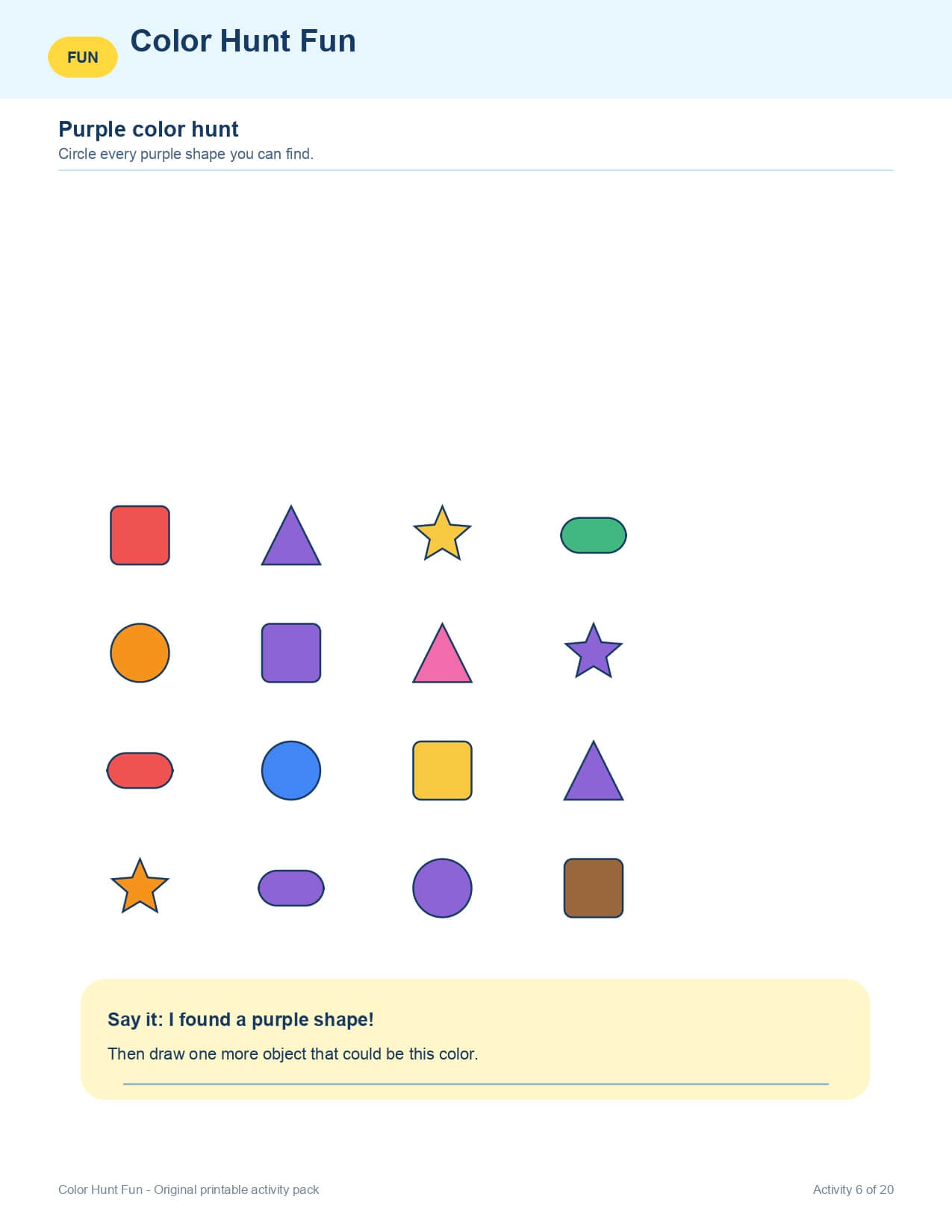 Color Hunt Fun – worksheet preview page 7