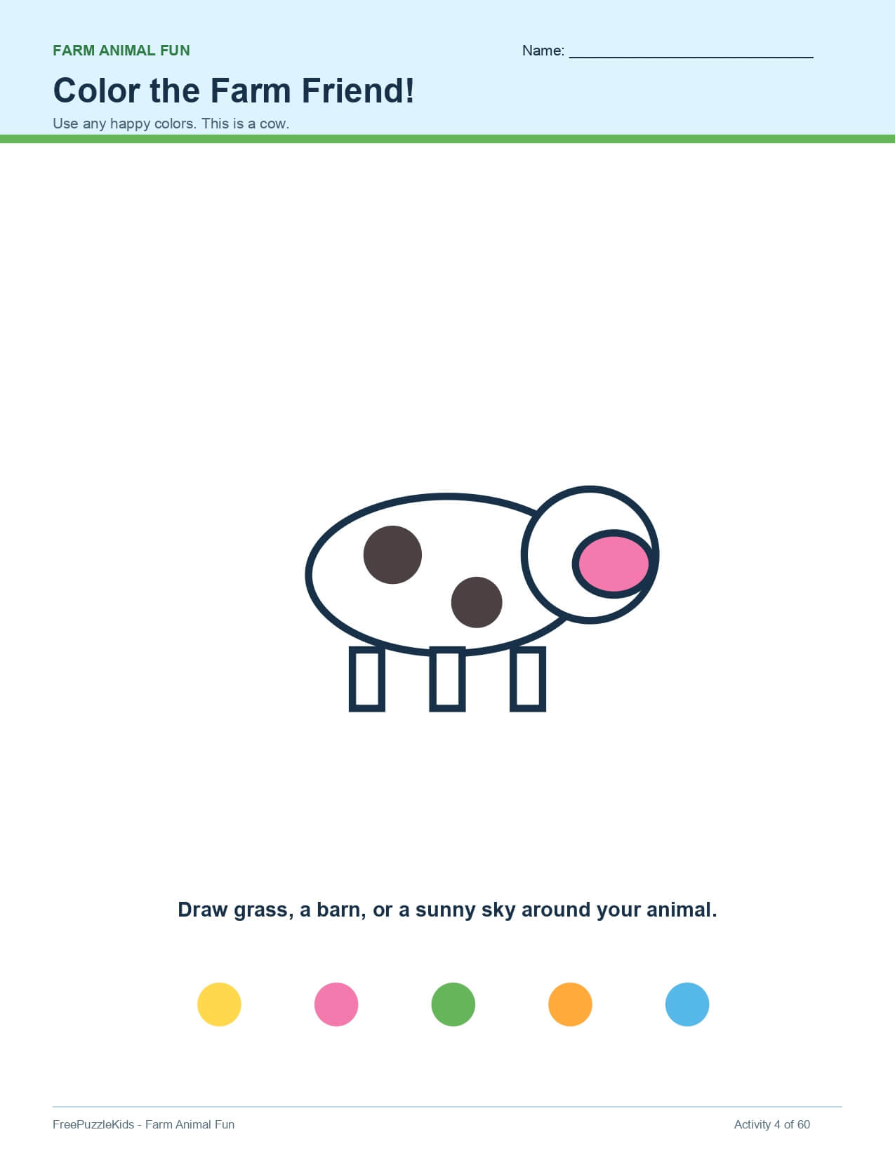 Farm Animal Fun – worksheet preview page 5