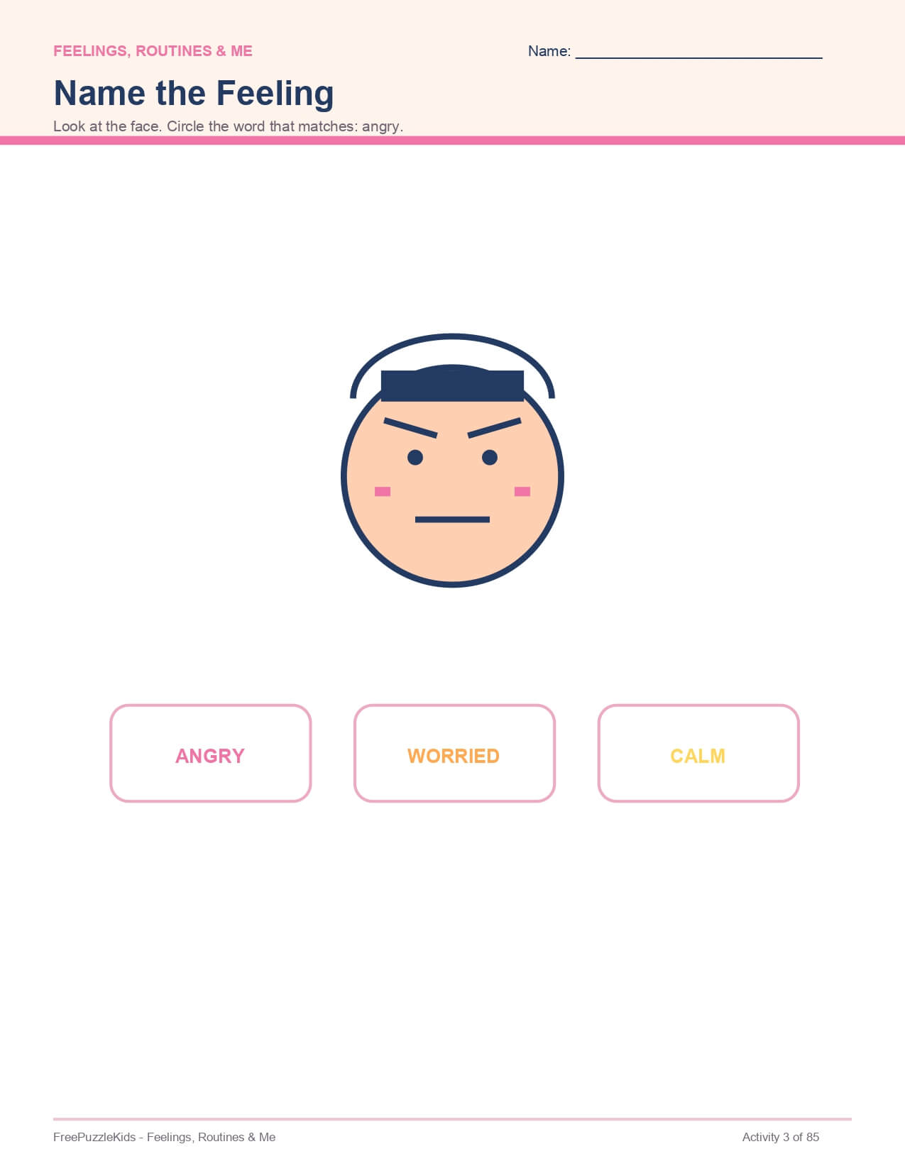 Feelings, Routines & Me – worksheet preview page 4