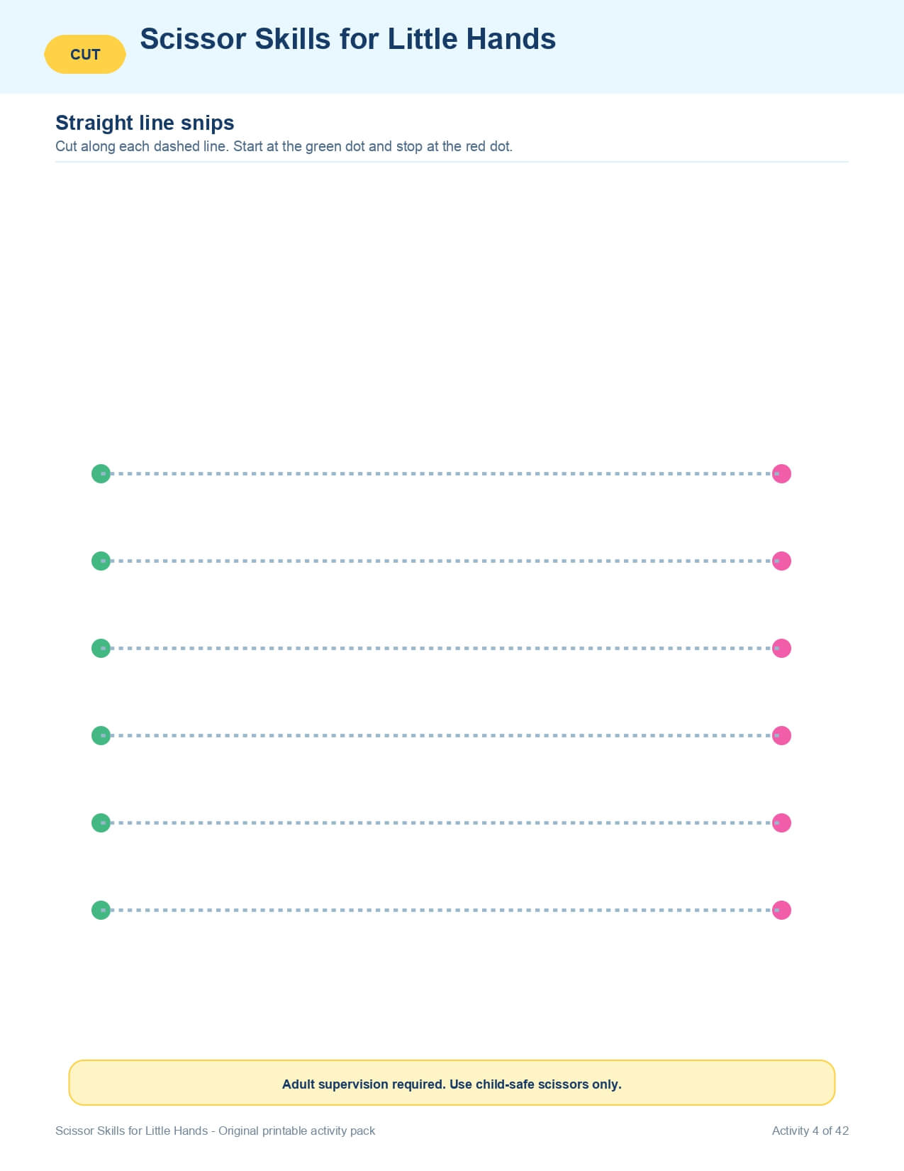 Scissor Skills for Little Hands – worksheet preview page 5