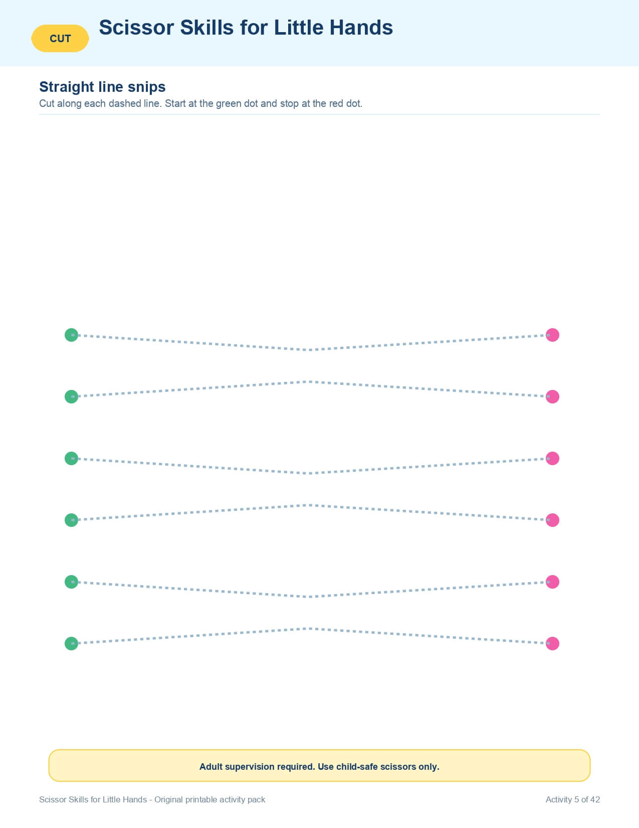 Scissor Skills for Little Hands – worksheet preview page 6