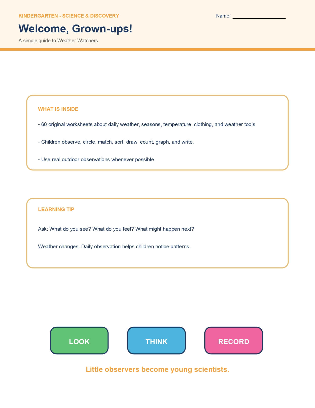 Weather Watchers – worksheet preview page 1